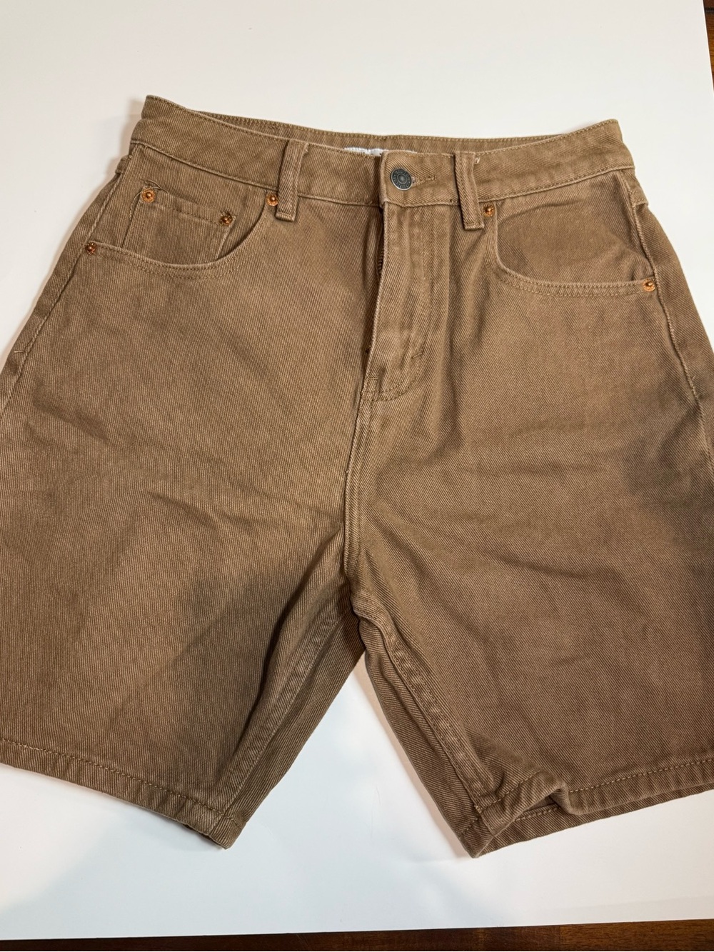 MOTEL Classic Brown Cotton Bermuda‎ Shorts